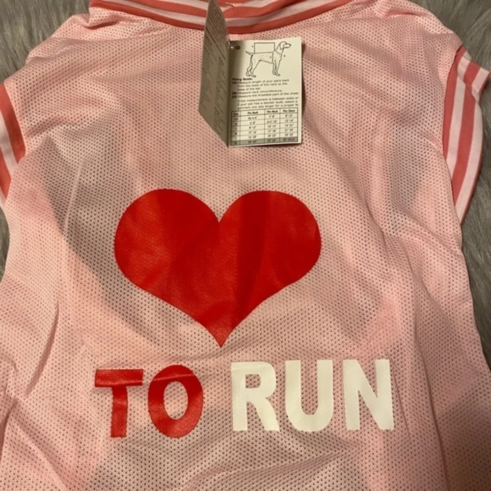 Casual Cannie Dog Clothes Pink‎ Love To Run Jersey Size XL Shirt